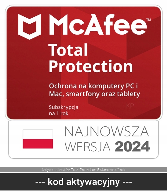 McAfee Total Protection 5 stupňov / 12 mesiacov ESD
